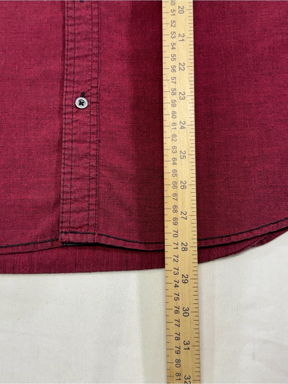 Burgundy Short-Sleeve Button-Down Shirt - Picture 4 of 12